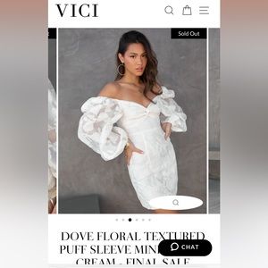 Vici Dove Floral Puff Sleeve Mini Dress - Cream